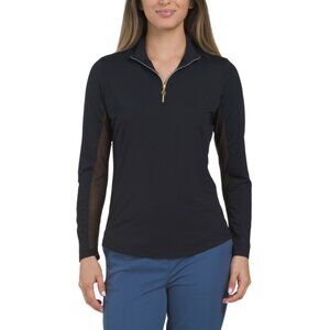 G LIFESTYLE Black Upf 50 Long Sleeve Quarter Zip Jacket